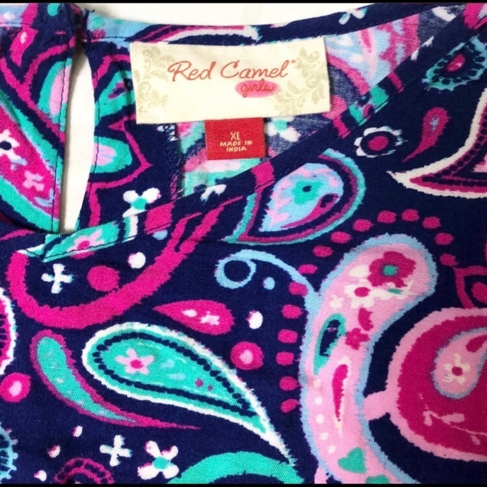 Red Camel Paisley Dress Multicolor Sz XL - Picture 3 of 3
